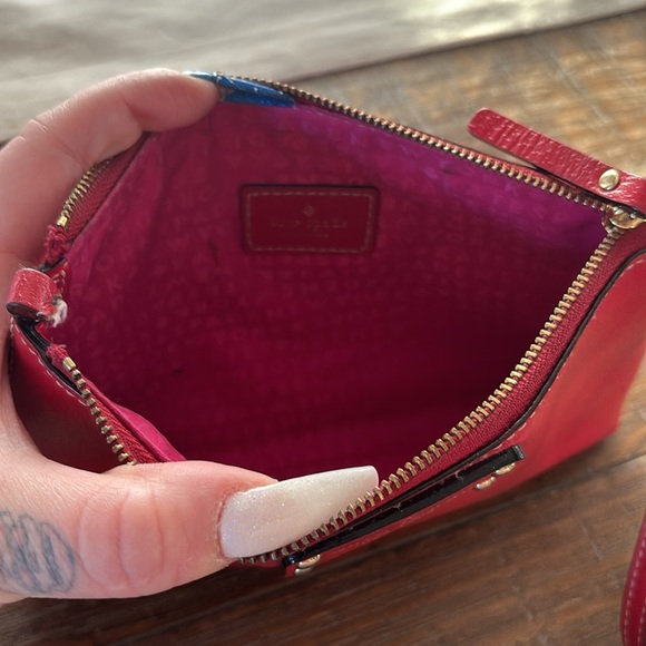 Kate Spade Red Leather Wristlet Purse - Picture 6 of 9